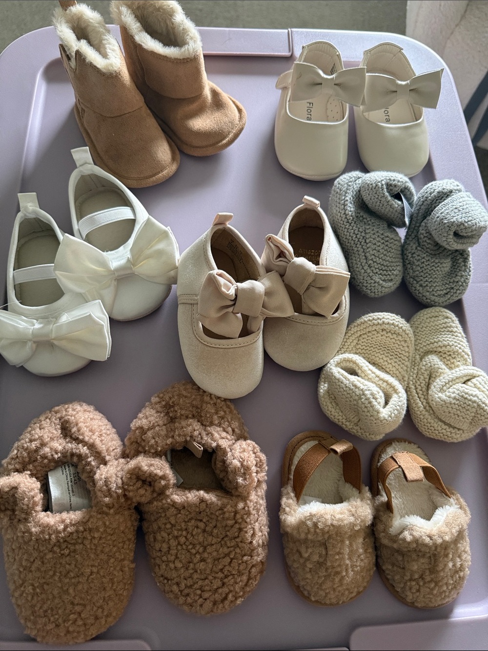 H&M Neutral Baby Shoes Set in Cream, Beige, Tan, Gray, White